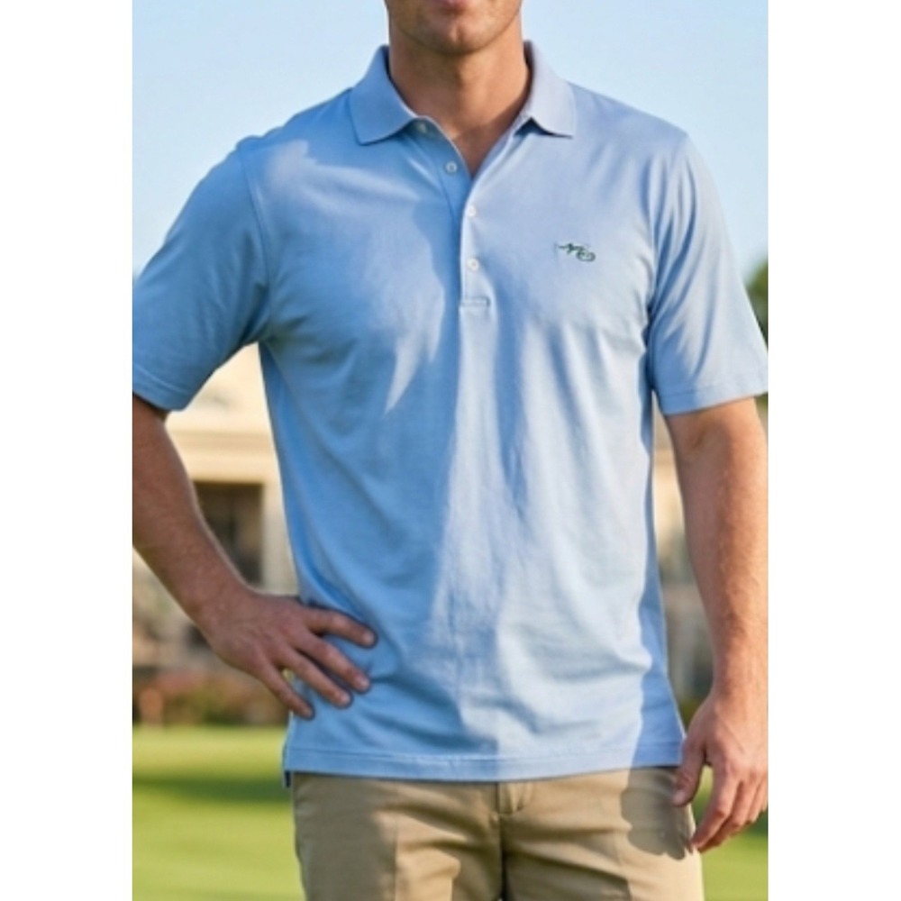 Fairway & Greene Golf Polo Shirt Mens Size Large Light Blue Solid